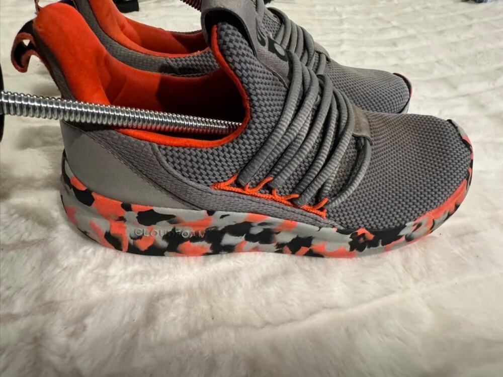 Nike Running Shoes Gray Orange Athletic Sneakers US 5.5 Pre-Owned
